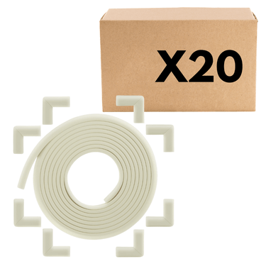 Bebe Earth 6M Baby Proofing Edge and Corner Guard Protector Set - White x 20 PACKS - Reseller Stock